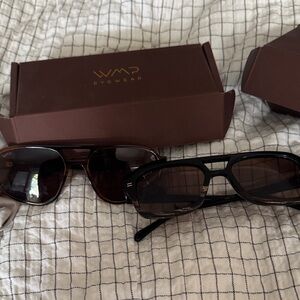 WMP Eyewear Womens aviator Sunglasses — Black & Brown Lenses